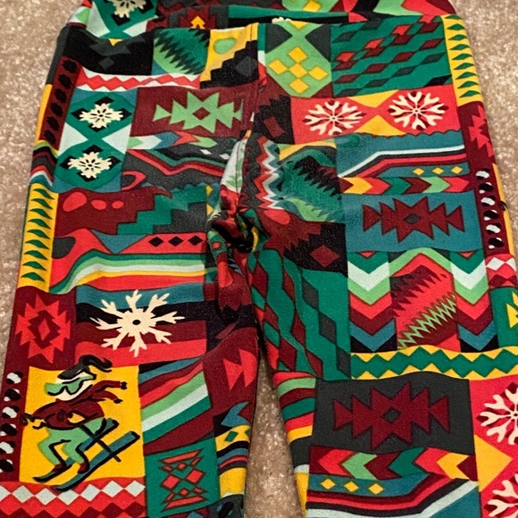 LuLaRoe kids leggings S/M Vintage Christmas - Picture 7 of 9